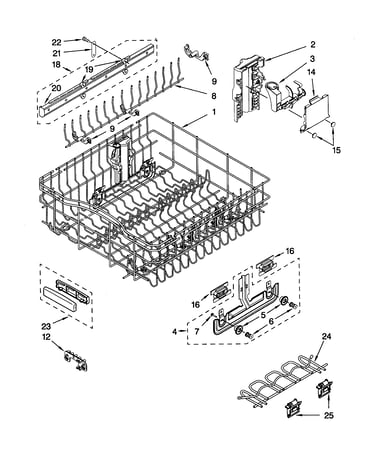 Upper rack and track
