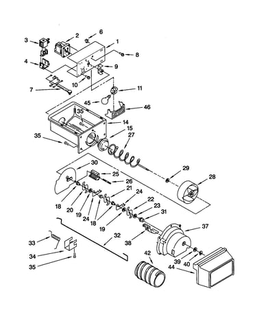 Motor and ice container