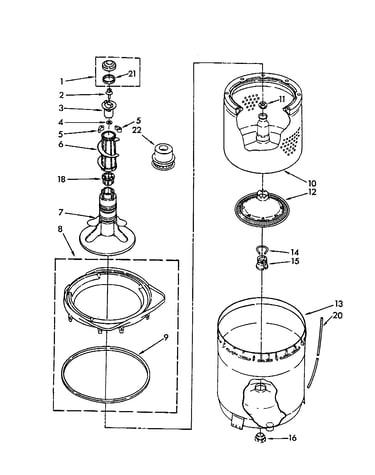 Agitator/basket/tub