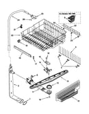 Upper dishrack and water feed