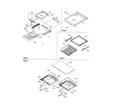Amana ART2129ASR-PART2129AS0 shelving and crisper frame diagram