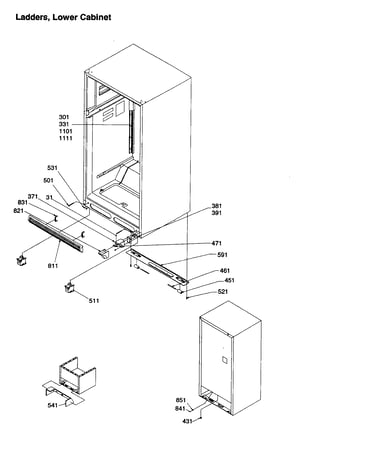 Ladders, lower cabinet