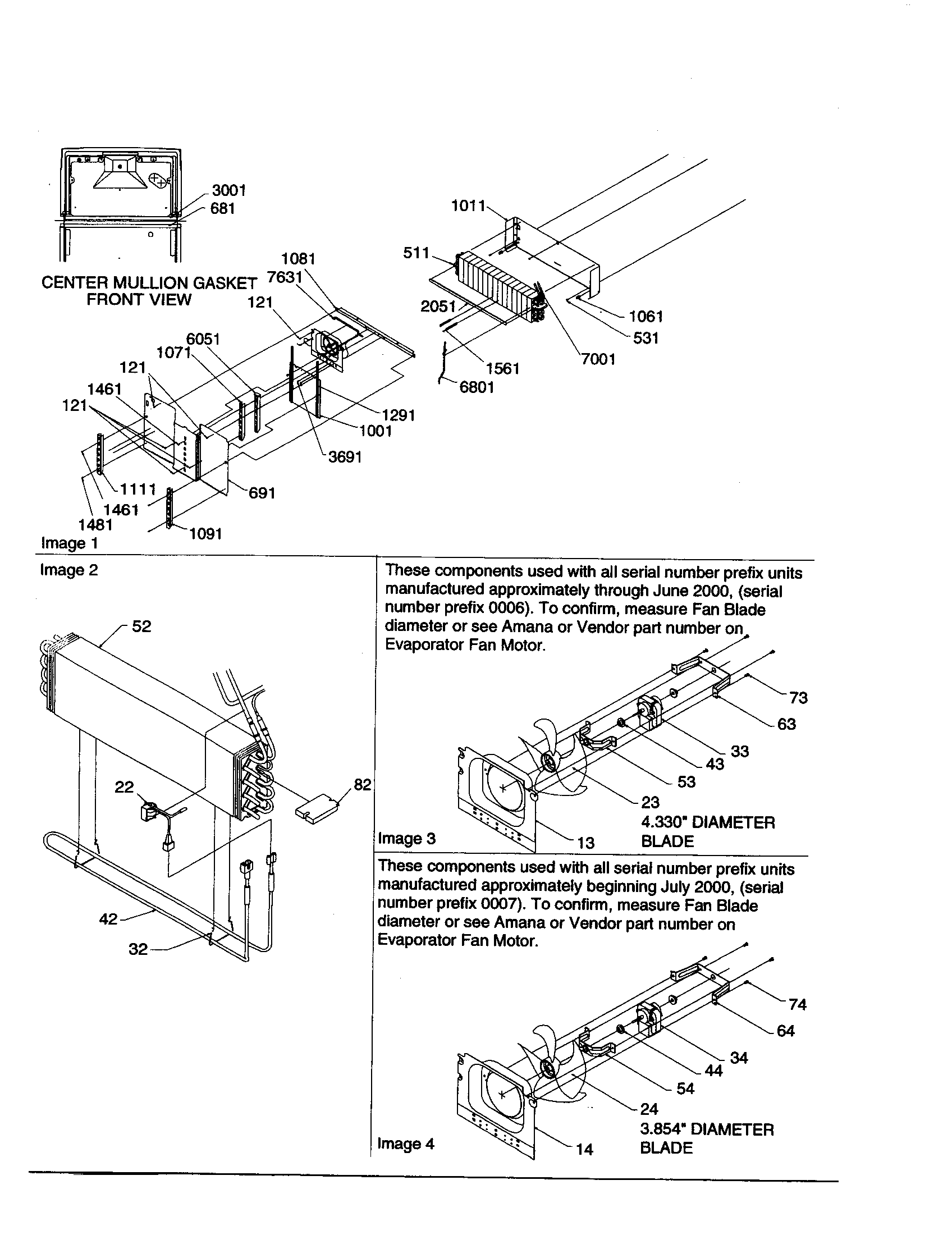 Evaporator fan motor assembly