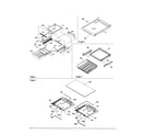 Amana ART2527AC-PART2527AC0 shelving and crisper frame diagram