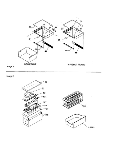Crisper and deli frame assembly