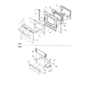 Amana ARRS6500LL-P1130691NLL oven door and storage drawer diagram