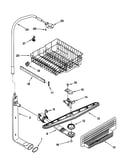 Upper dishrack and water feed