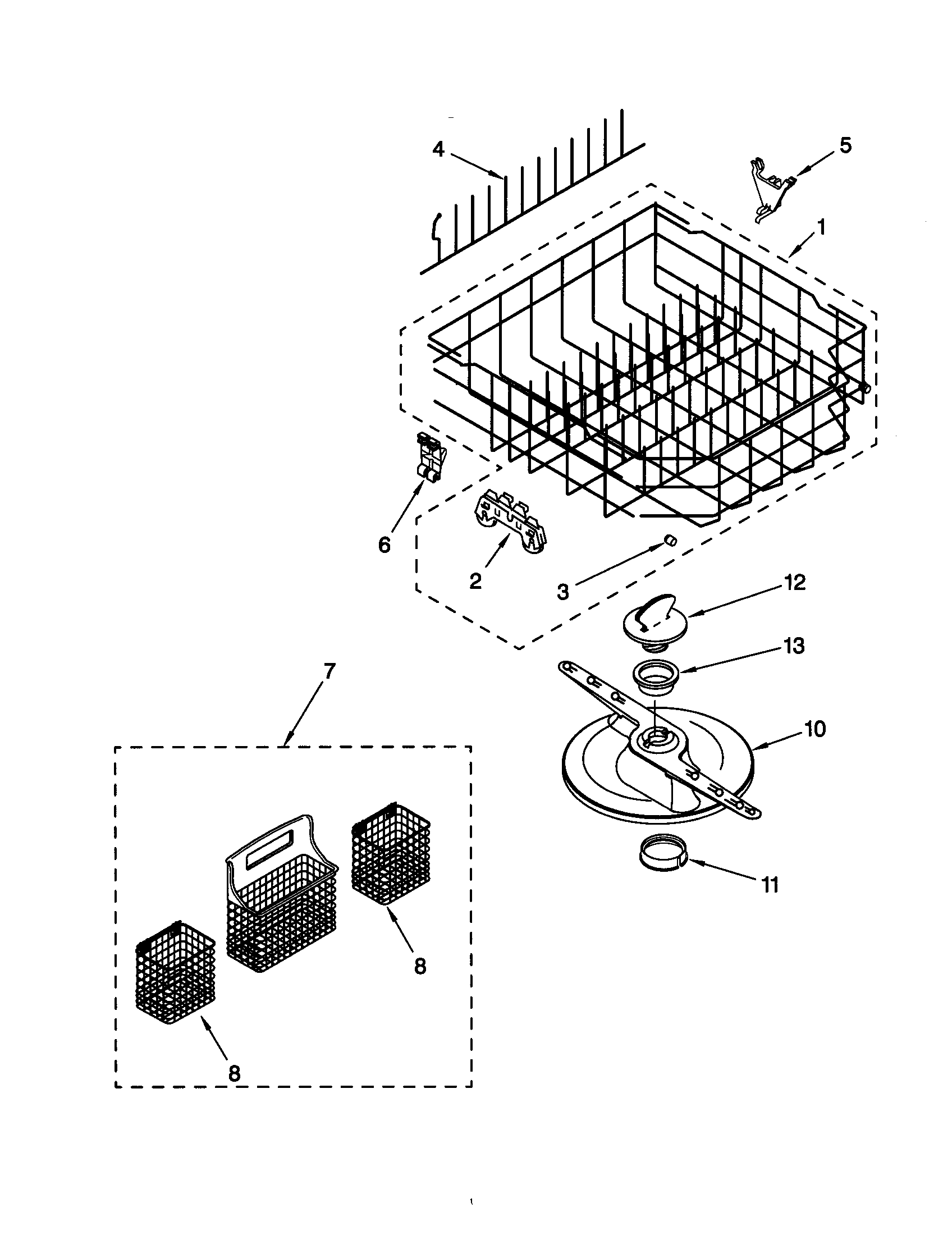 Lower dishrack