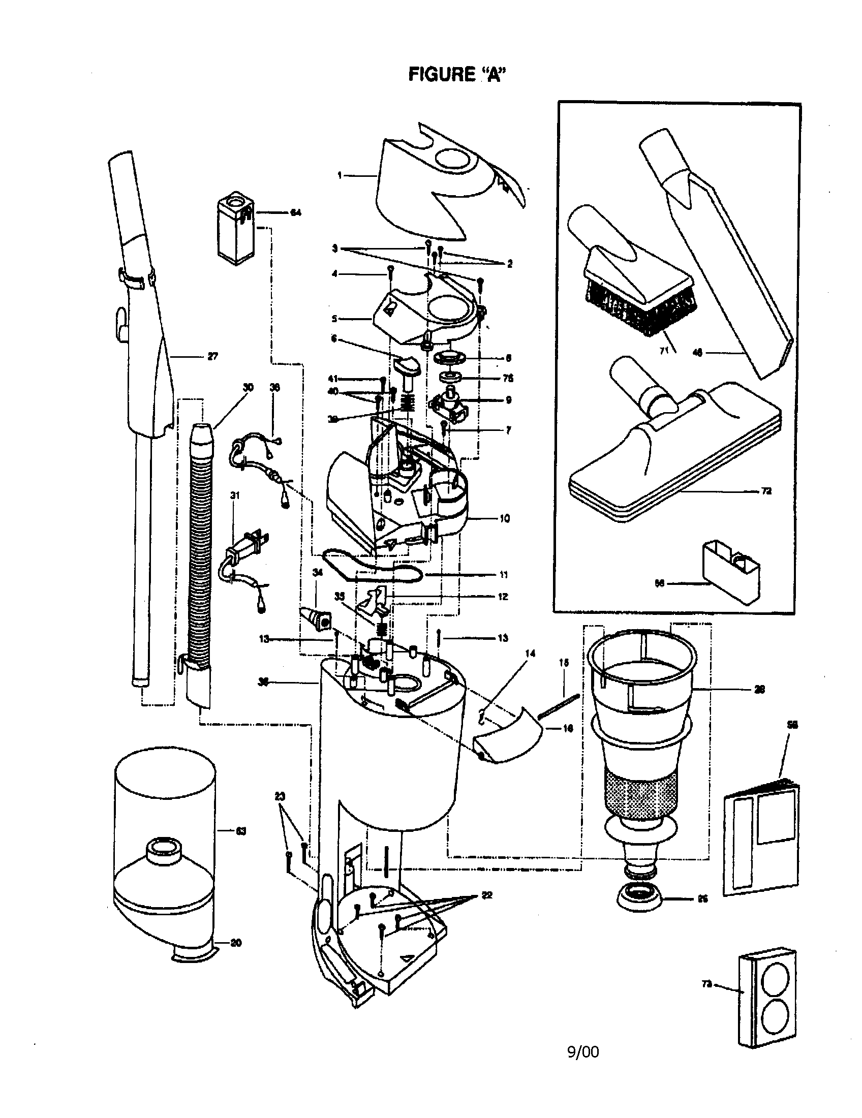 Cone, shroud, floor nozzle assembly