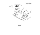 Whirlpool RF302BXGT1 cooktop diagram