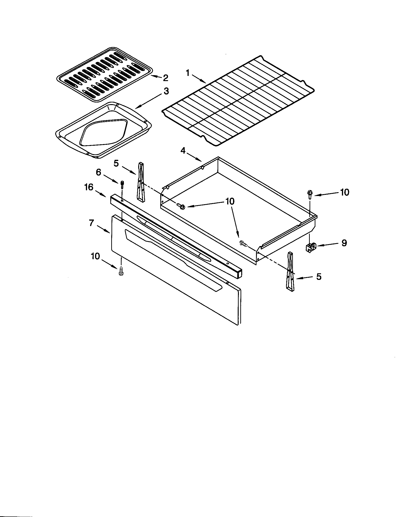 Drawer and broiler