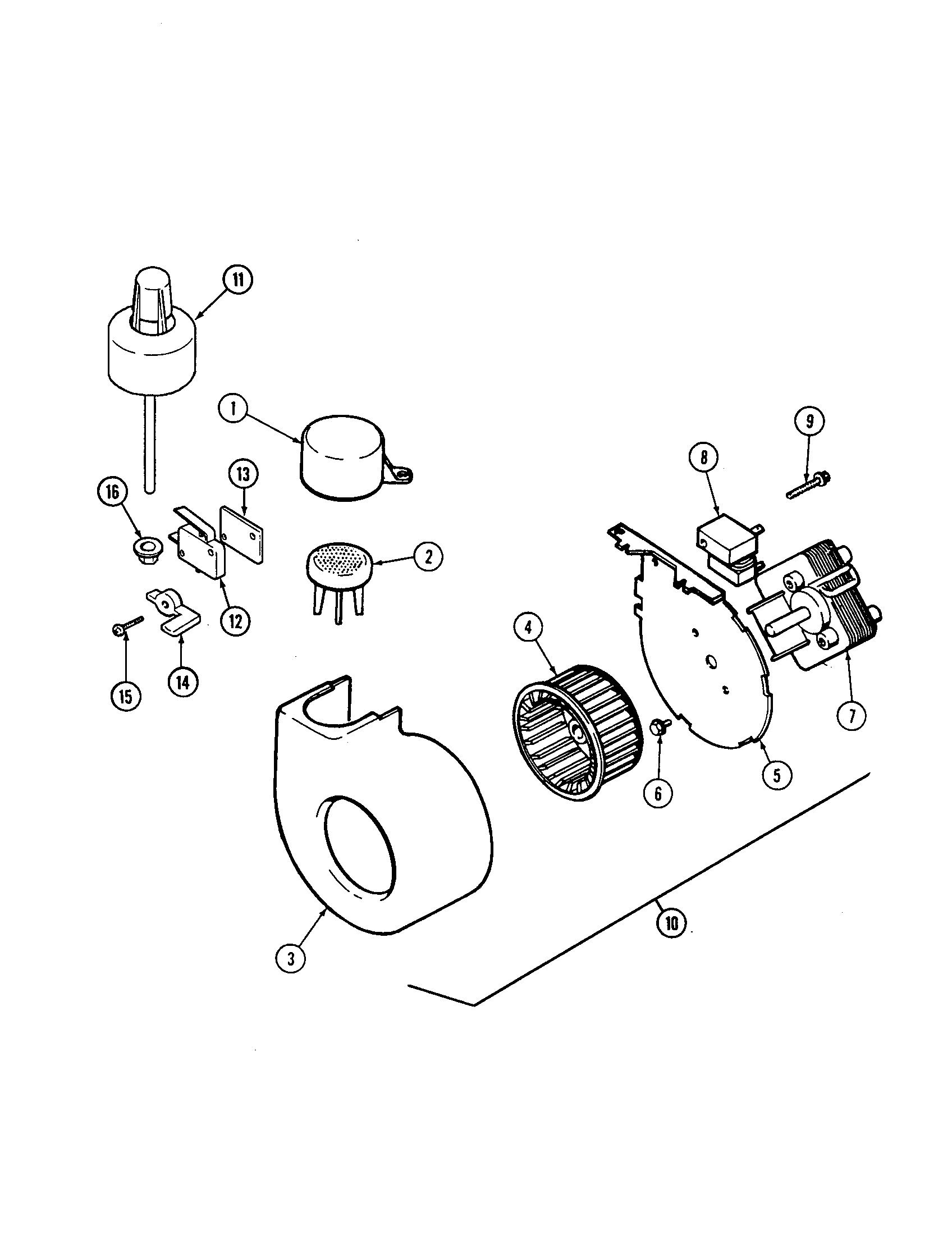 BLOWER, FLOAT AND WATER LEVEL SWITCH