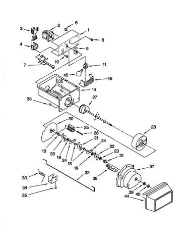 Motor and ice container