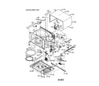 Sharp R-308CW oven and cabinet diagram