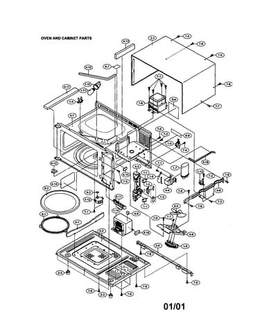 Oven and cabinet