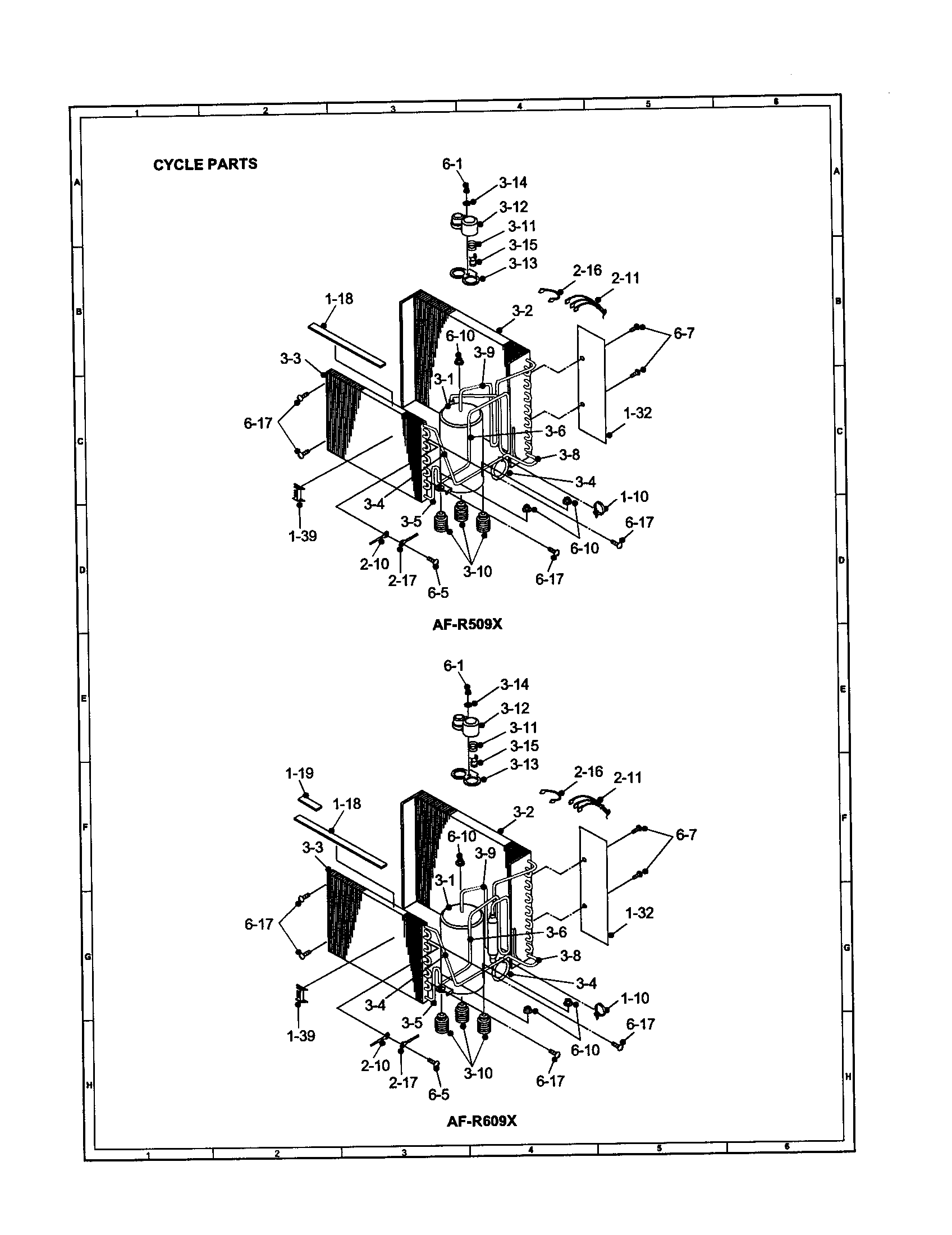 Cycle parts (af-r509x/af-r609x)
