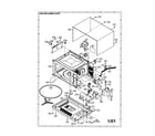 Sharp R-420CW oven and cabinet diagram