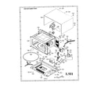 Sharp R-410DW oven and cabinet diagram
