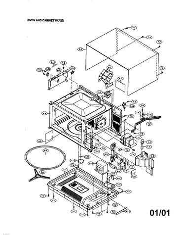 Oven and cabinet
