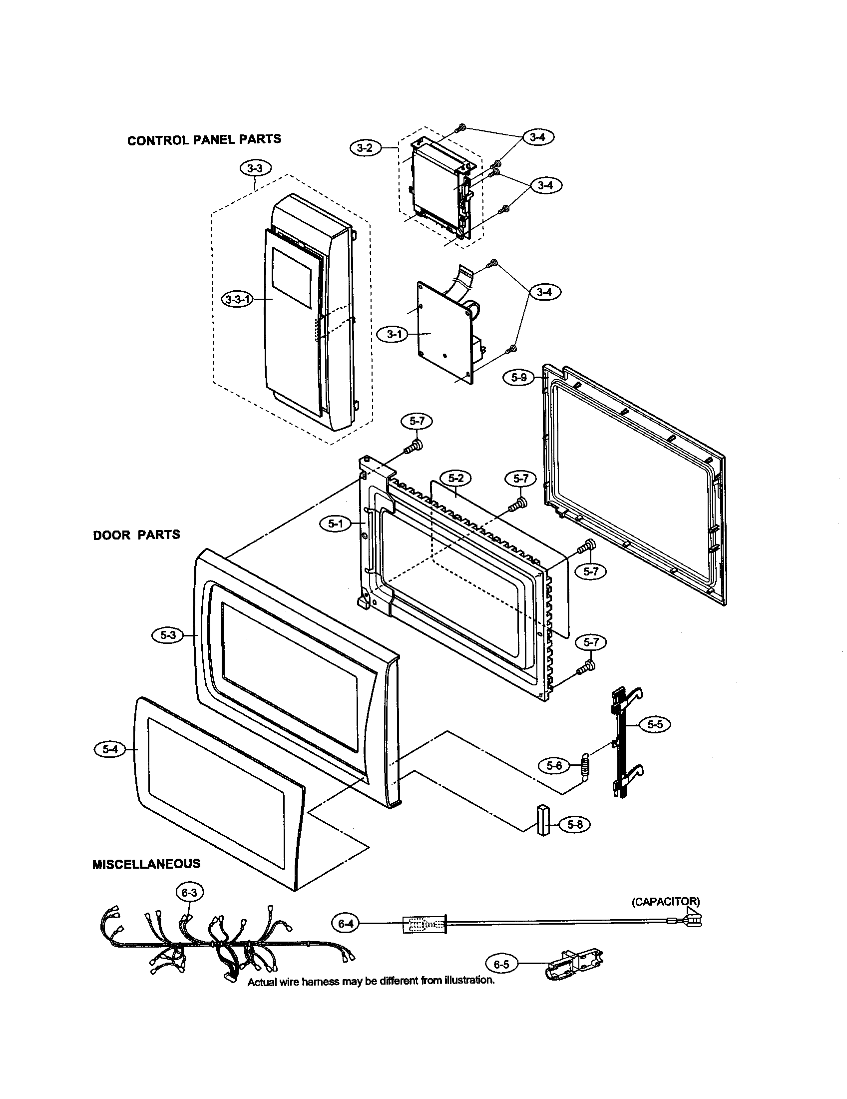 Control panel/door/miscellaneous
