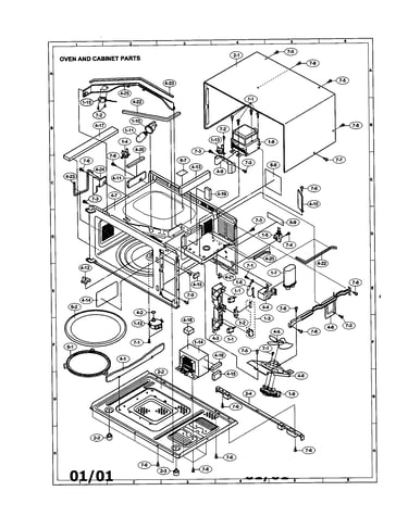 Oven and cabinet