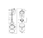 Whirlpool 2DLSQ7533JQ0 agitator, basket and tub diagram