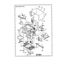 Sharp R-220BW oven and cabinet diagram