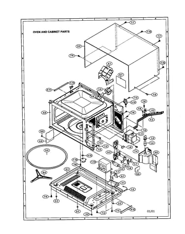 Oven and cabinet