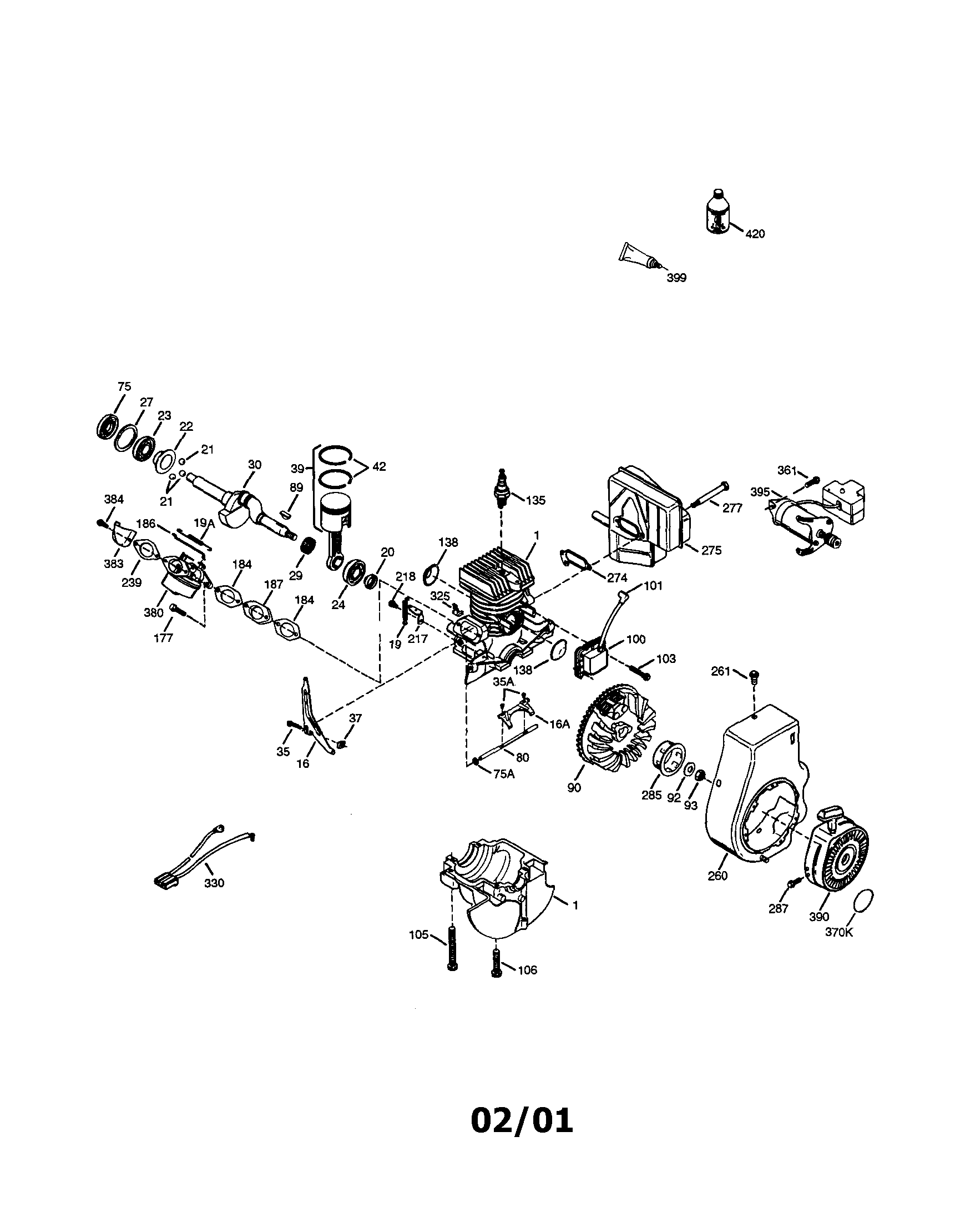 5 hp 2-cycle engine