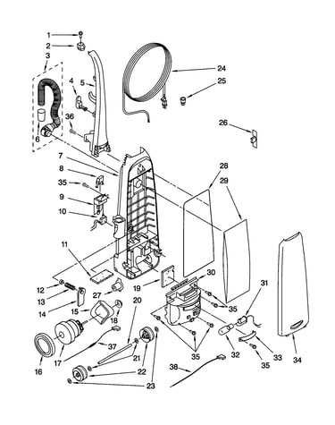 Dust compartment and motor