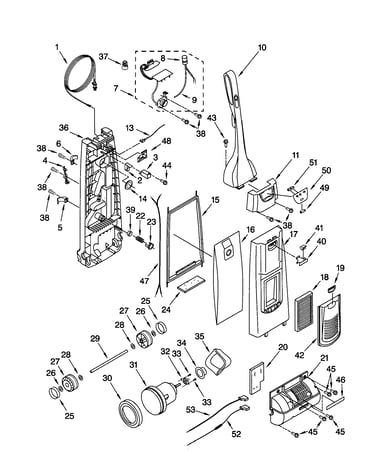 Dust compartment and motor