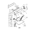 Kenmore 11070602991 top and console diagram