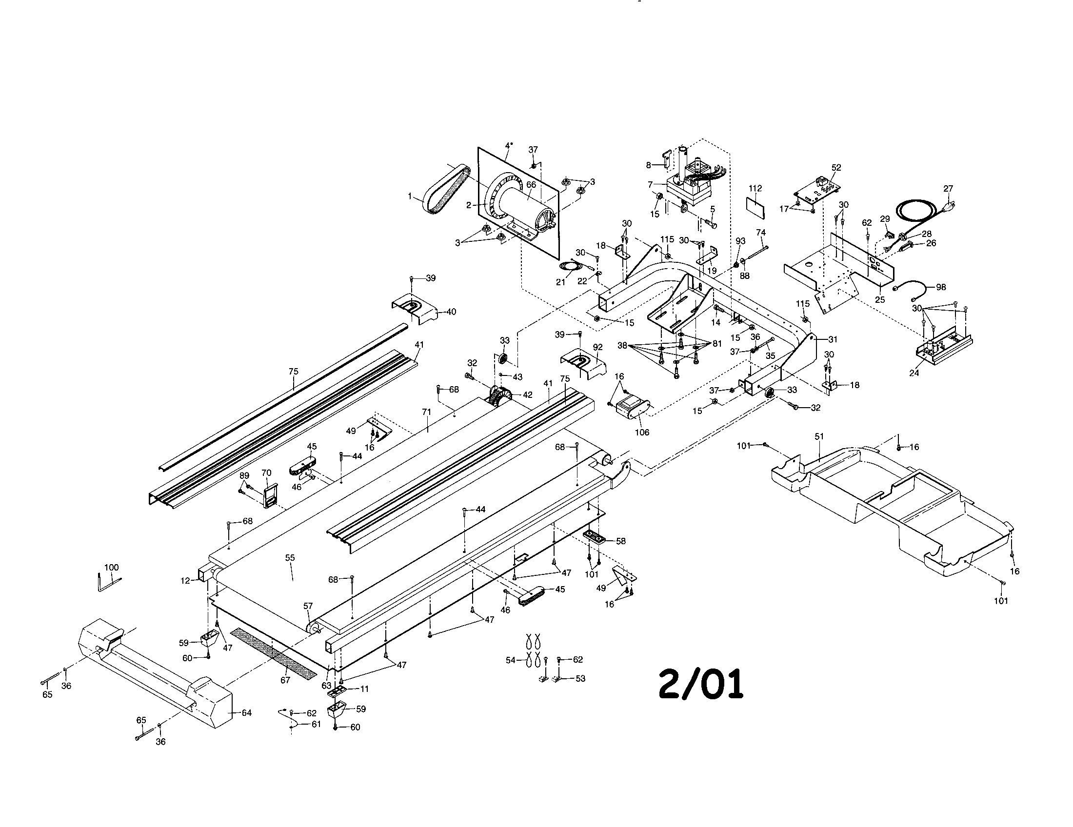 Motor/walking belt