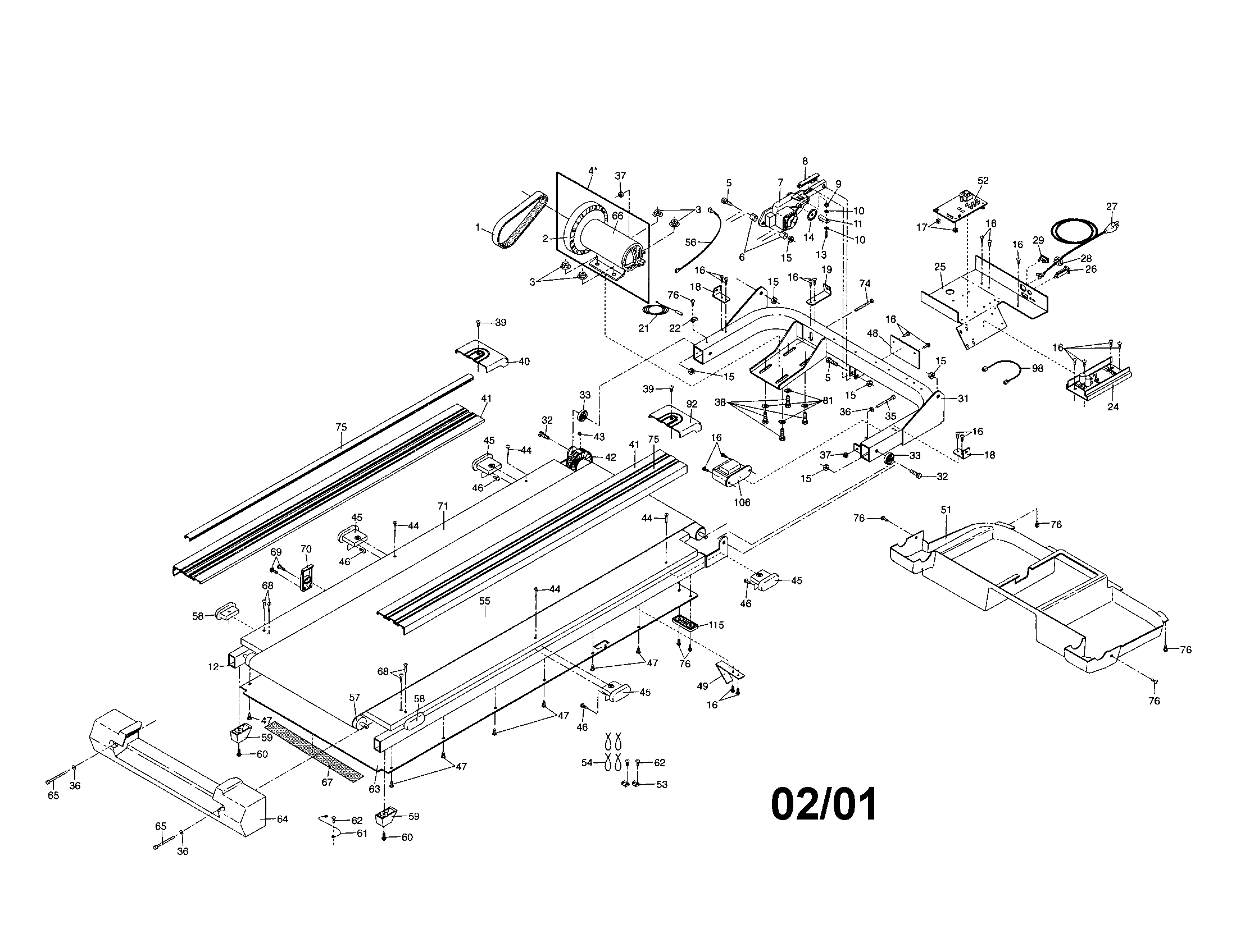 Motor/walking belt