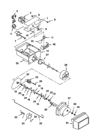 Motor and ice container