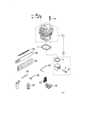 Cylinder, piston and accessories
