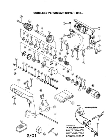 Cordless percussion-driver drill