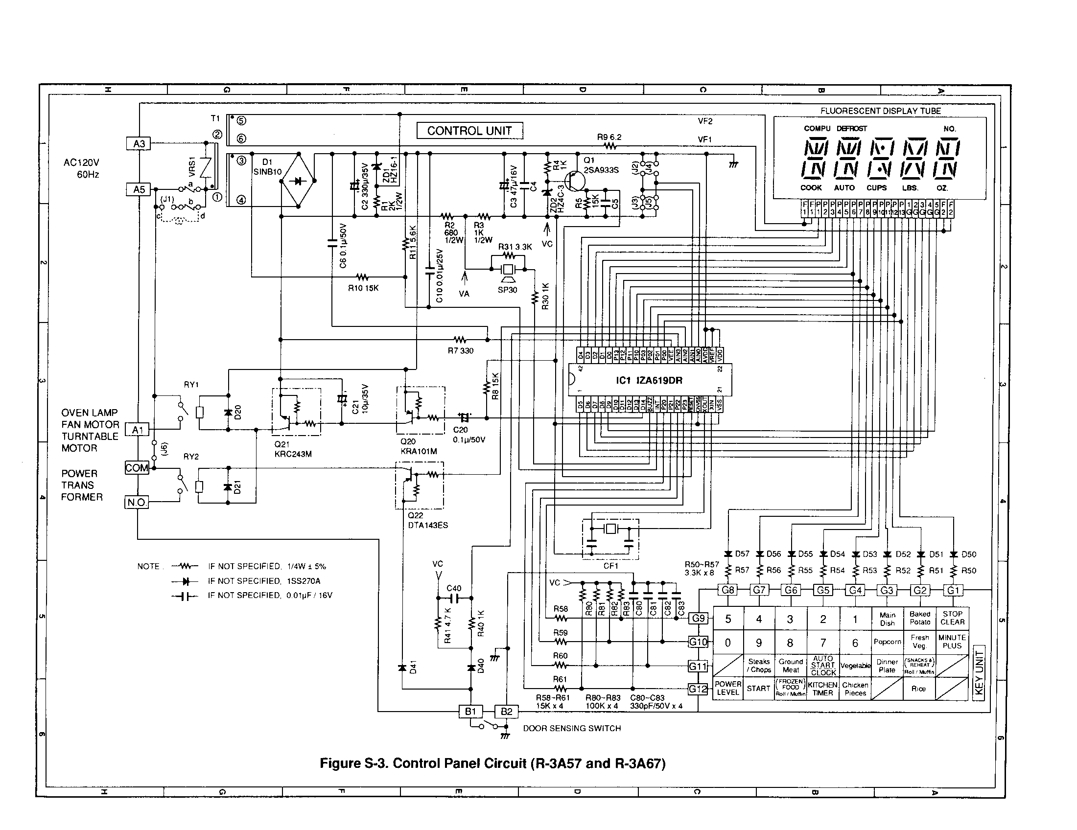 Control panel (r-3a57/r-3a67)