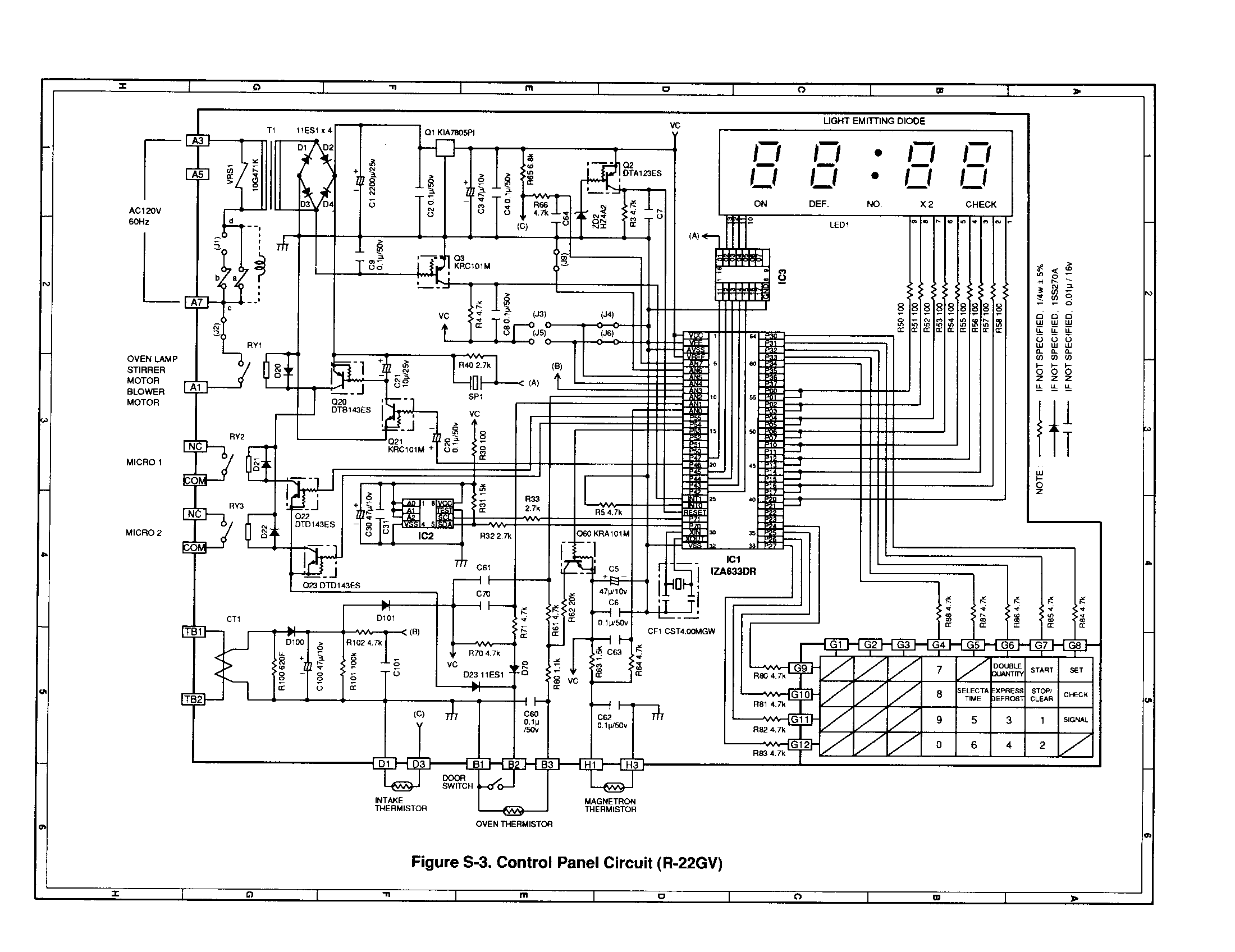 CONTROL PANEL CIRCUIT (R-22GV)