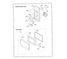 Sharp R-2F55 control panel and door diagram