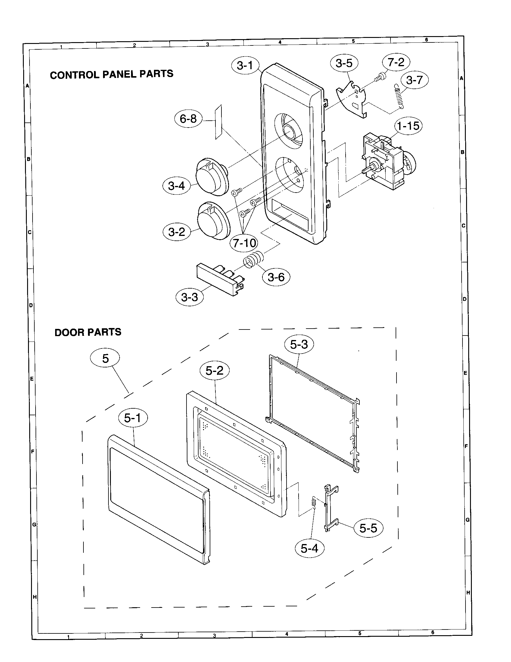 Control panel and door