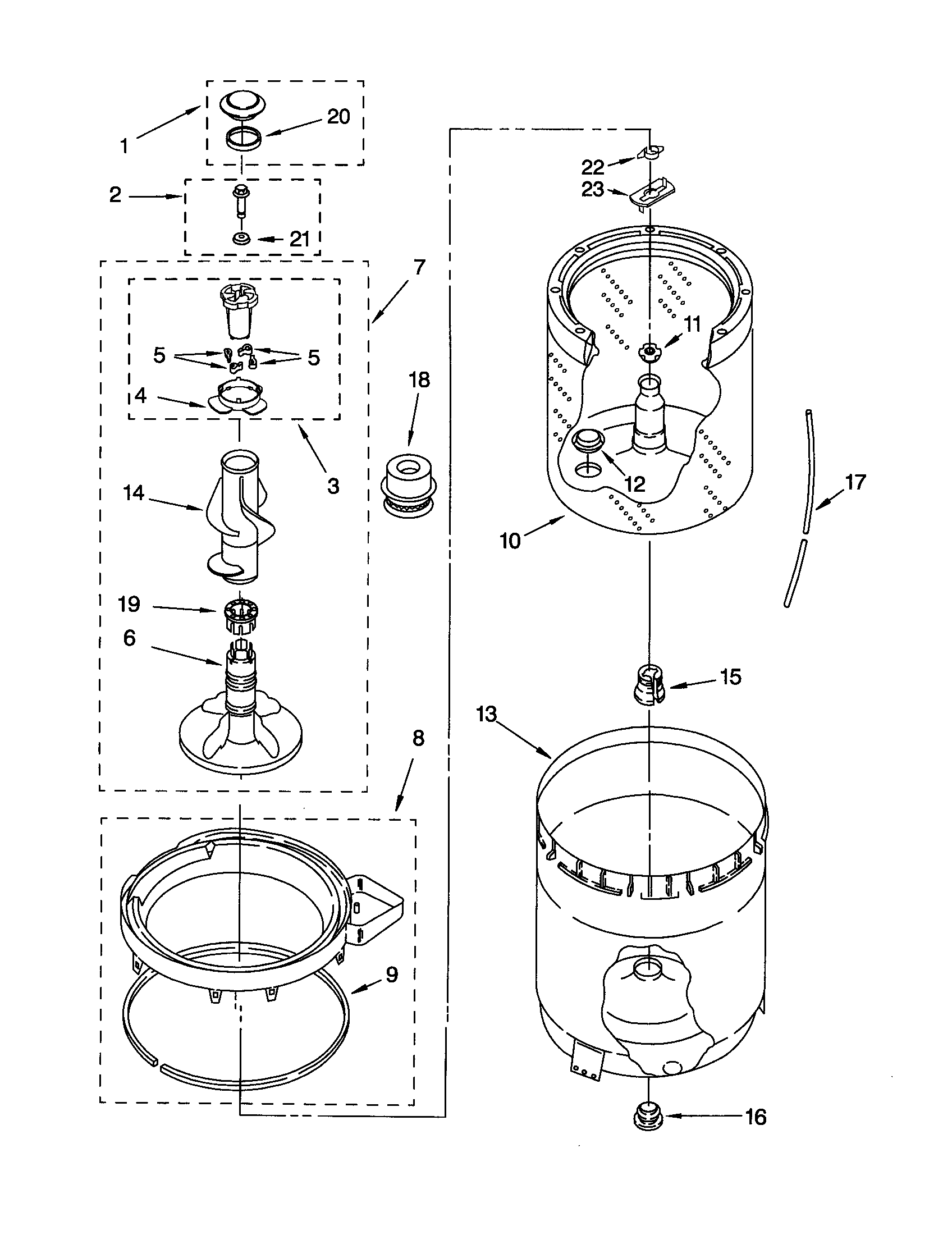 AGITATOR/BASKET/TUB