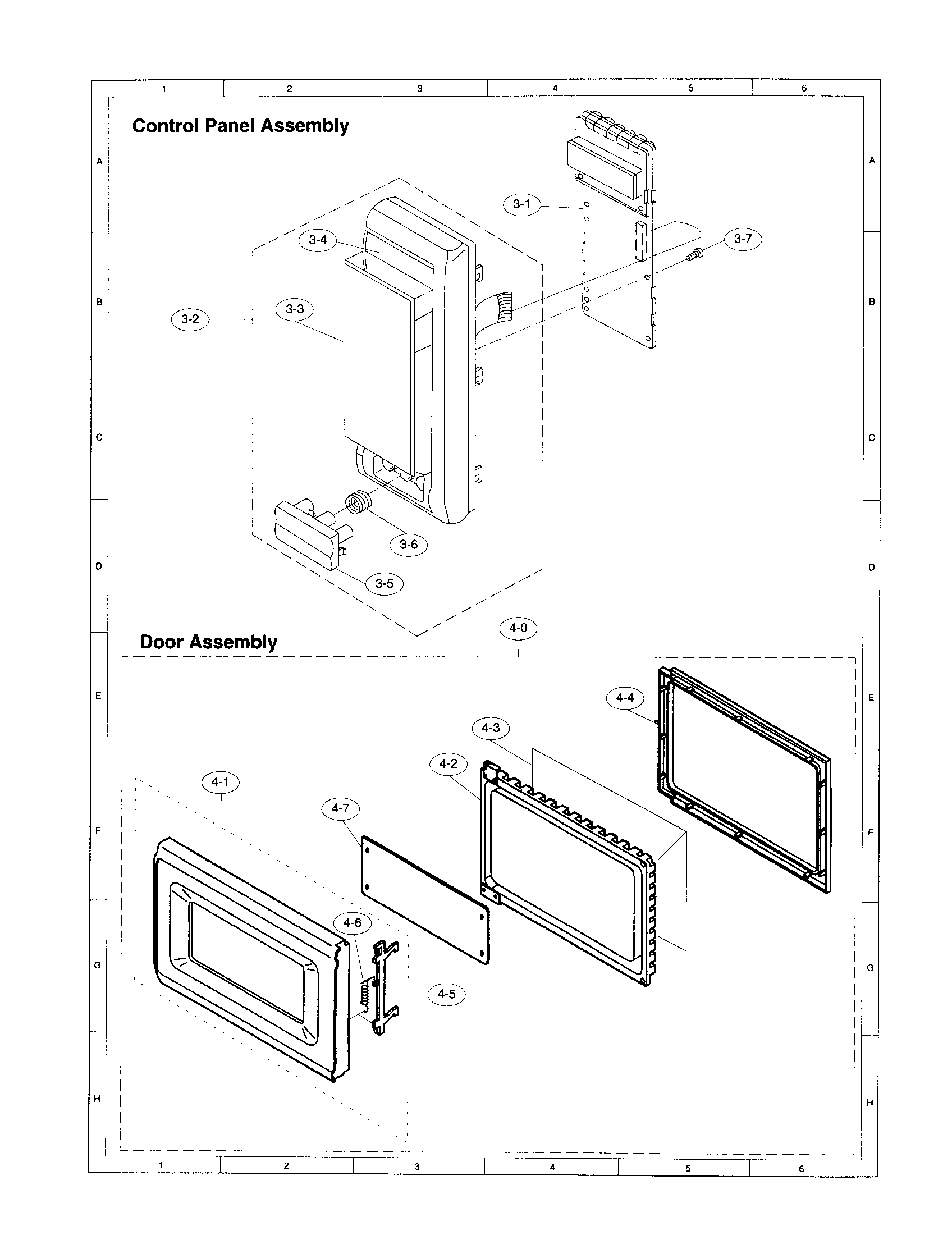 Control panel/door
