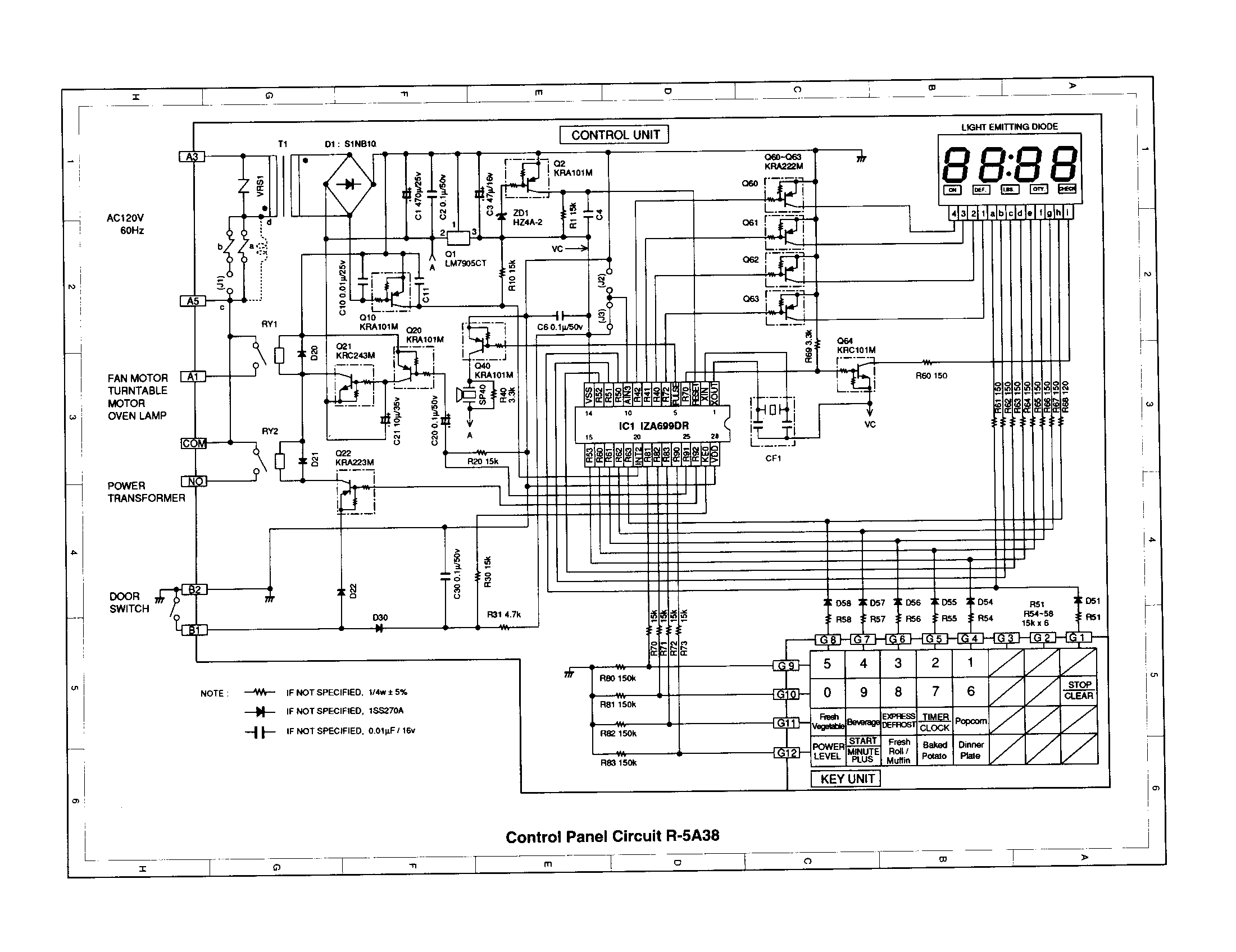 CONTROL PANEL CIRCUIT R-5A38