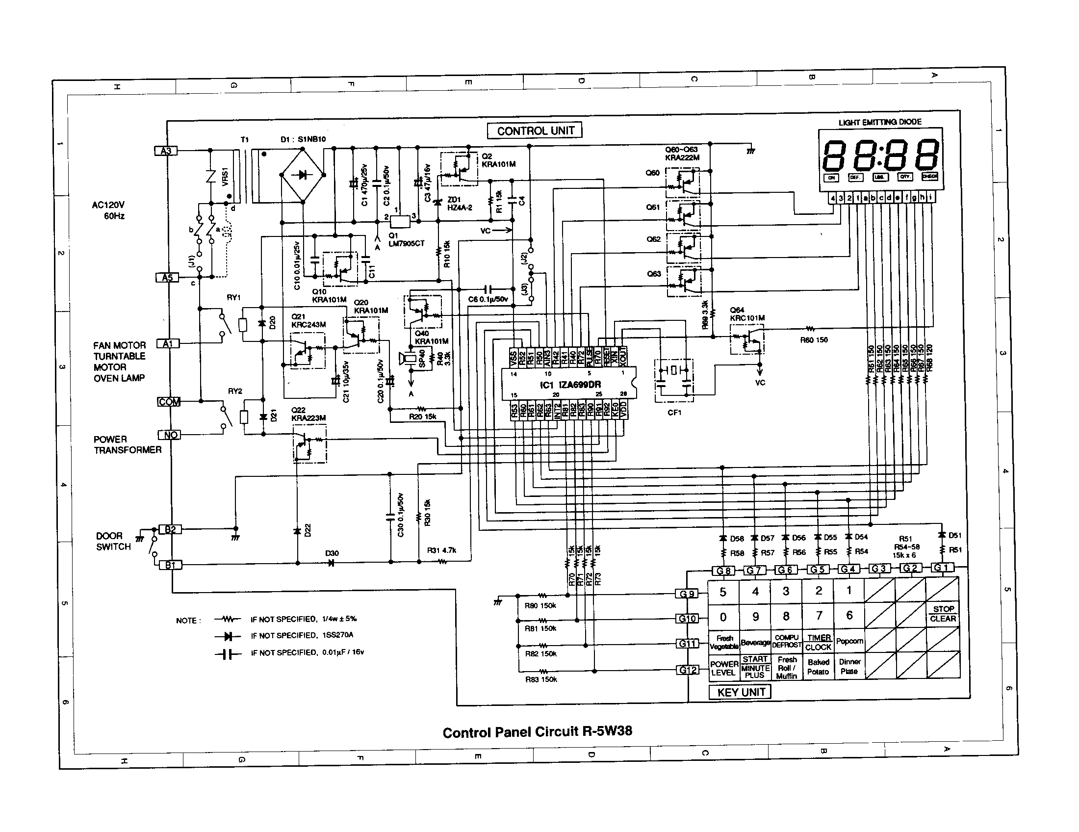 CONTROL PANEL CIRCUIT R-5W38