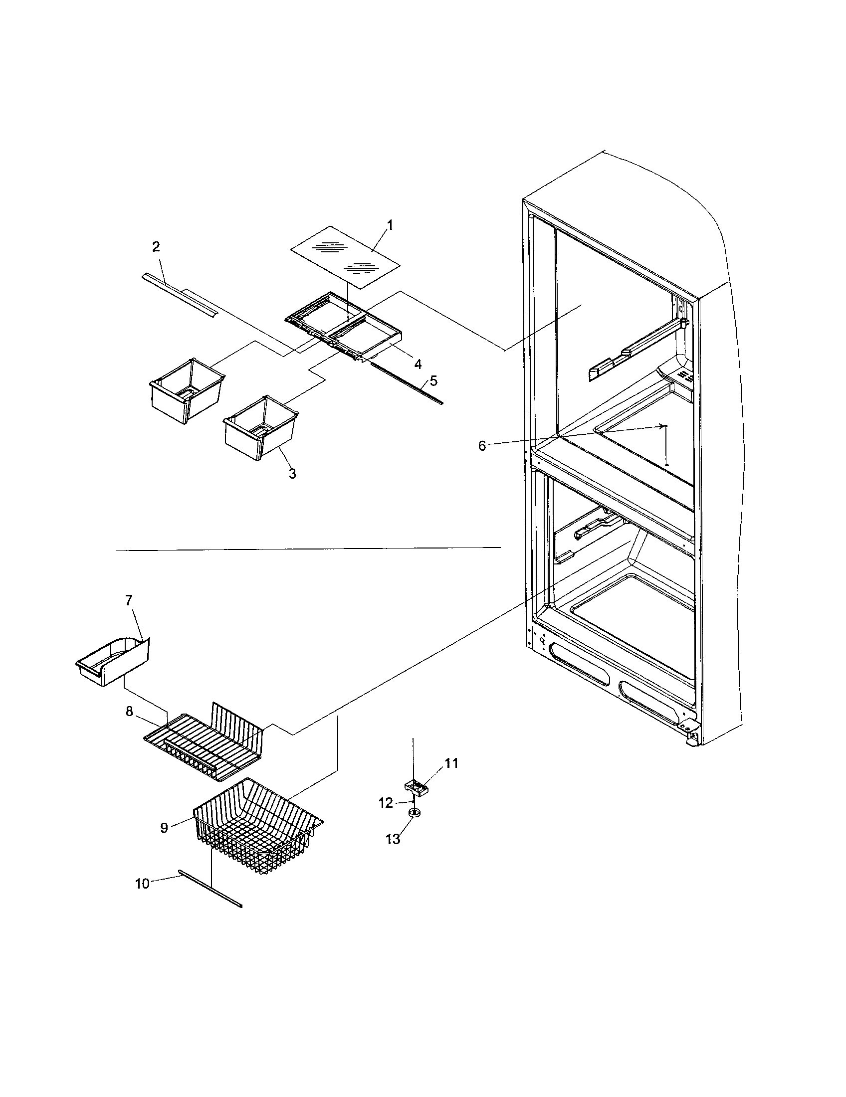 Crisper/freezer feature