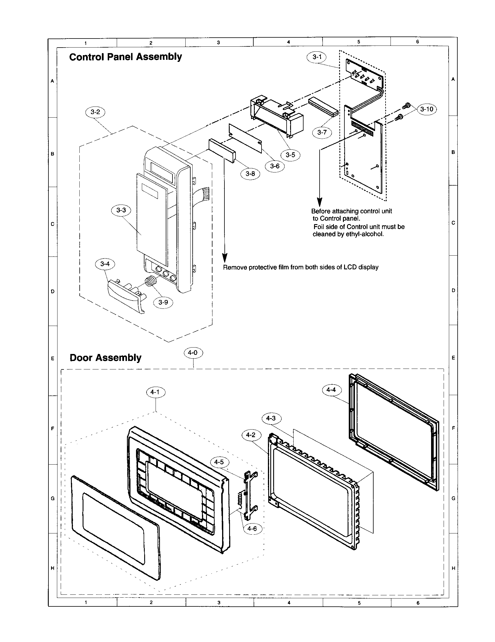Control panel/door