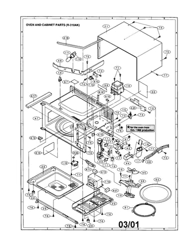 Oven and cabinet
