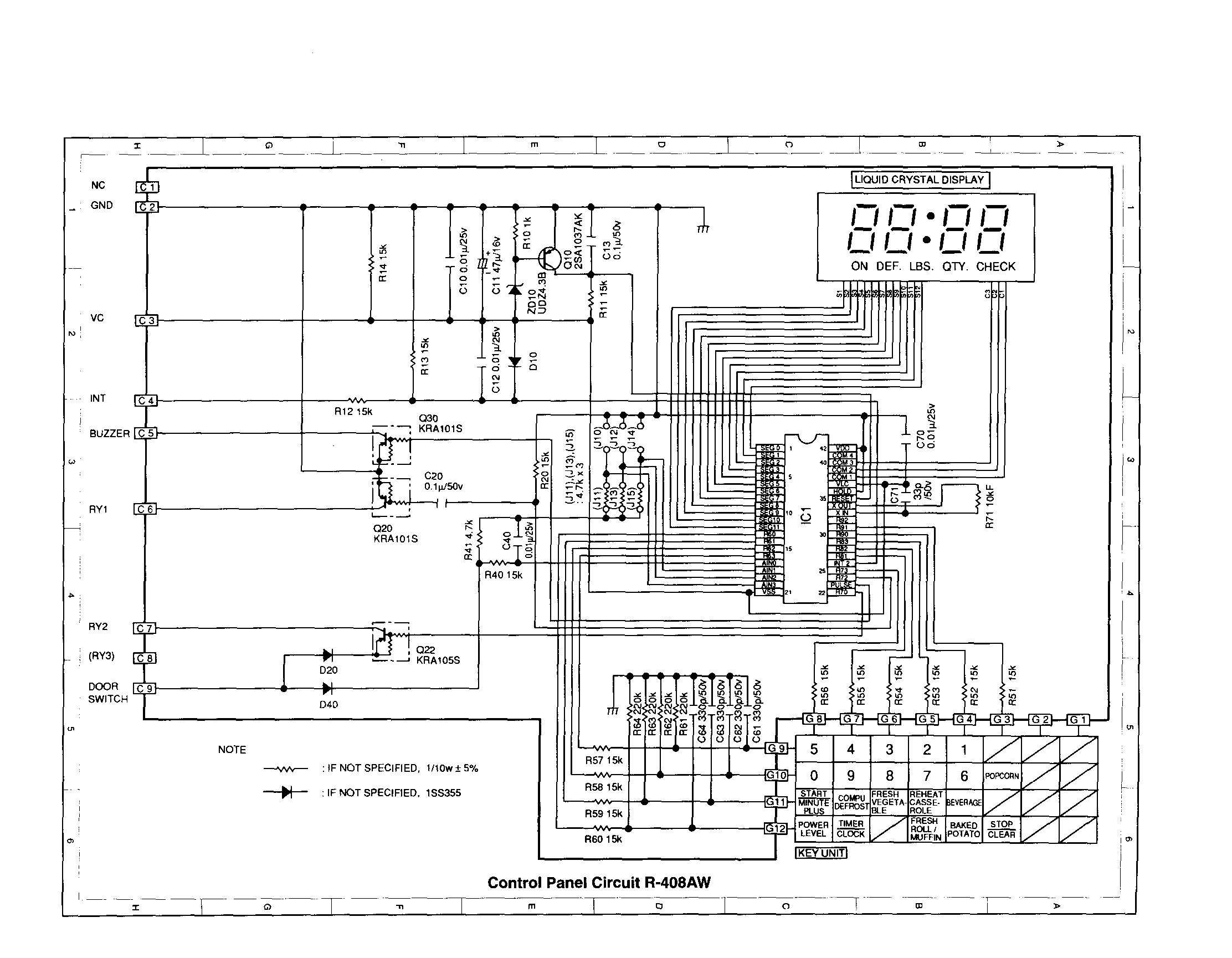 CONTROL PANEL CIRCUIT (R-408AW)