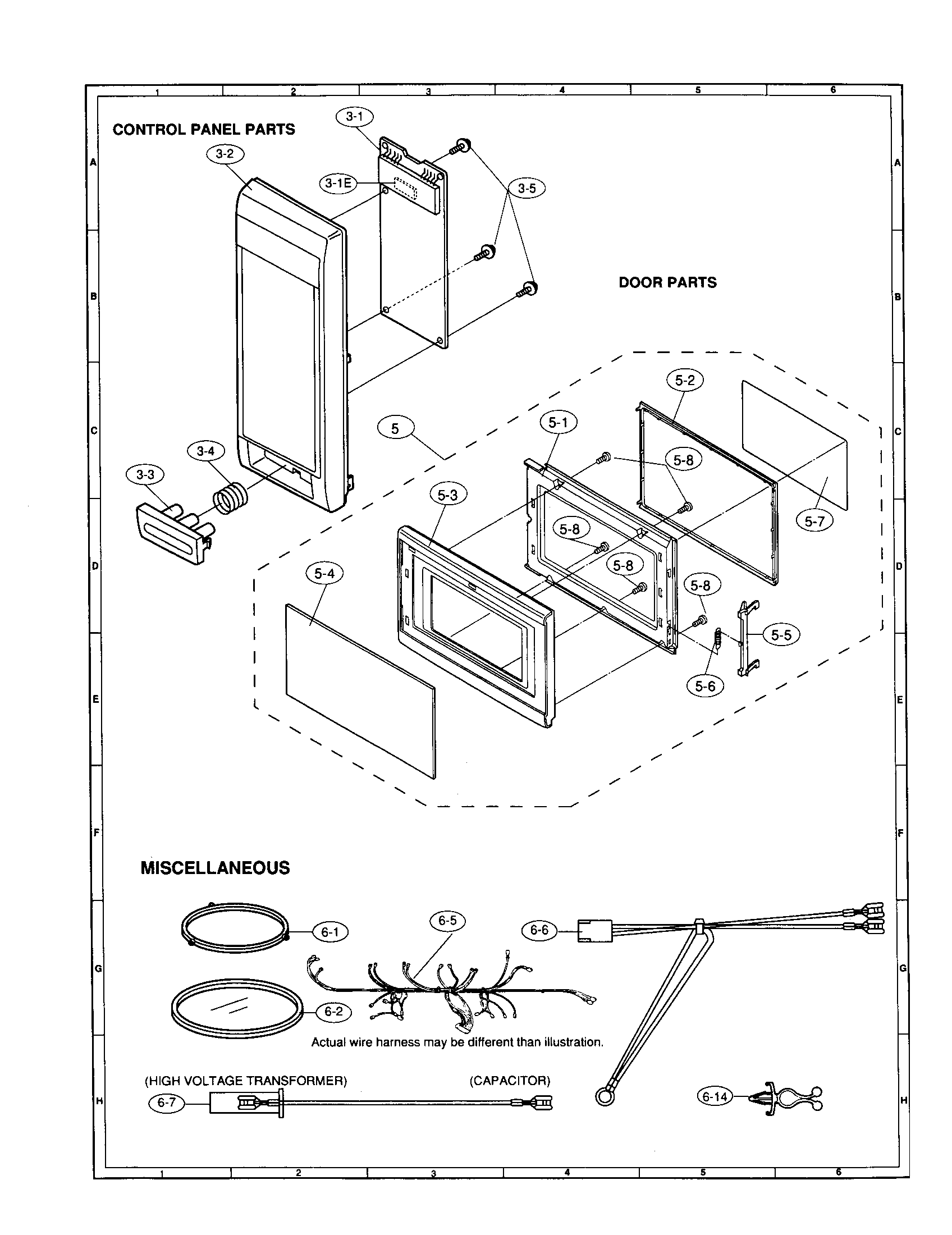 Control panel and door